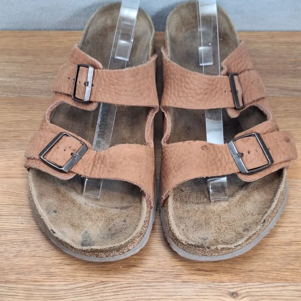 Birkenstock Arizona Men's 13 EU 46 Sandals Peach Pebbled Soft Leather Germany